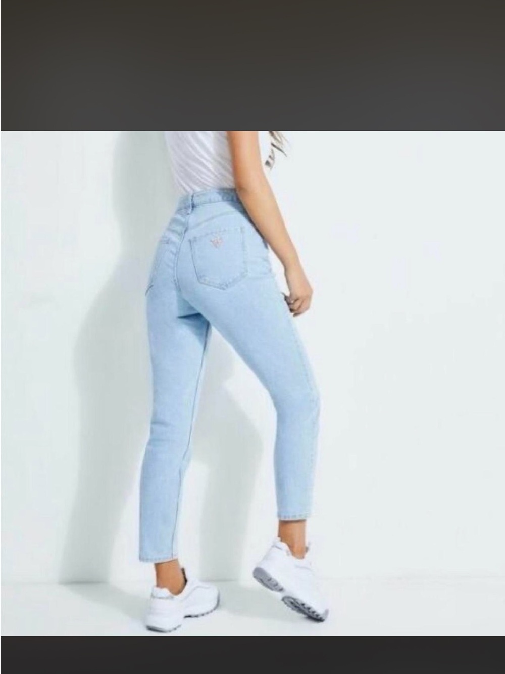 Guess Light Blue High-Rise Ankle Jeans